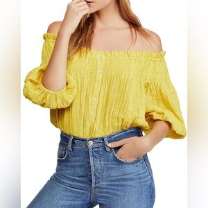 Free People Dancing Til Dawn yellow crop - S